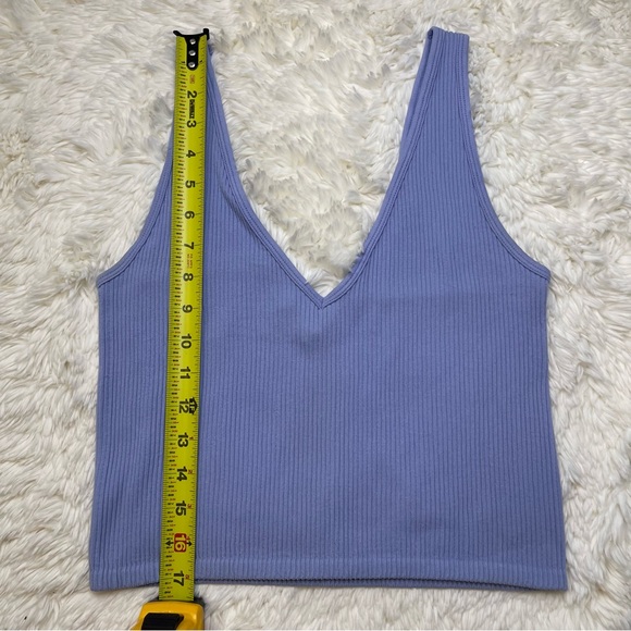 Forever 21 Purple/Blue Ribbed V-Plunge Crop Top - Picture 6 of 6